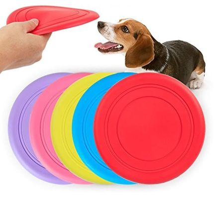 L'OEM di frisbee dell'animale domestico morde i giocattoli resistenti della gomma di silicone di 17.8cm